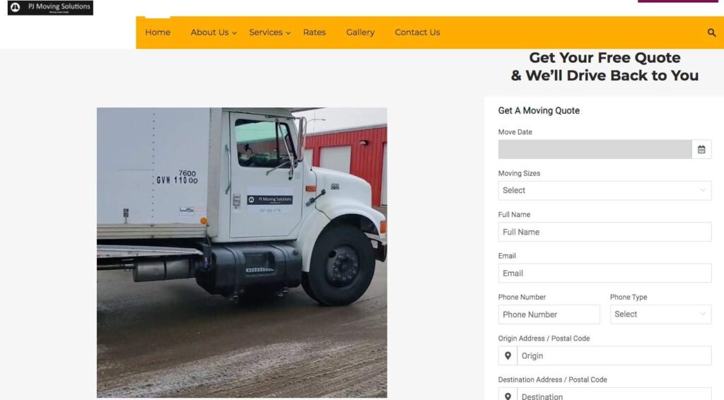 PJ Moving Solutions' Homepage