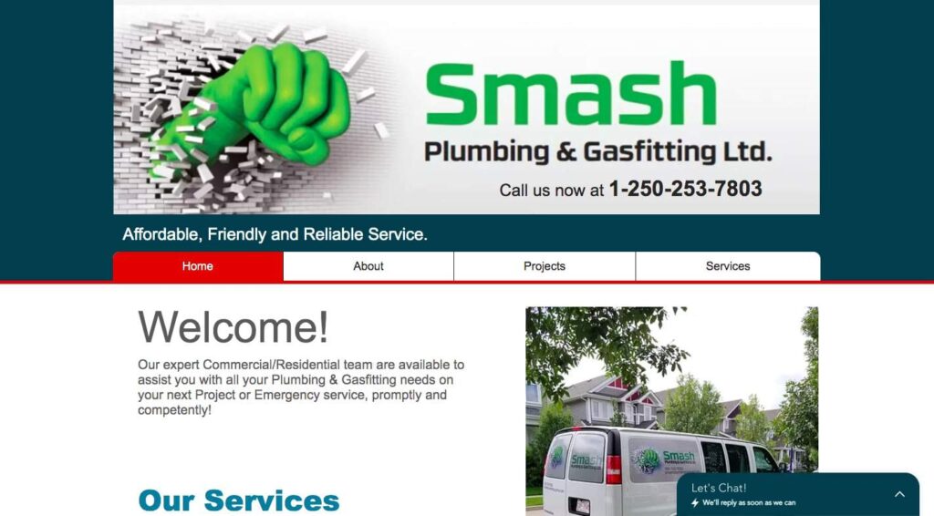 Smash Plumbing & Gasfitting Ltd.'s Homepage