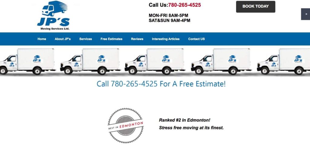 JP’s Moving Services' Homepage
