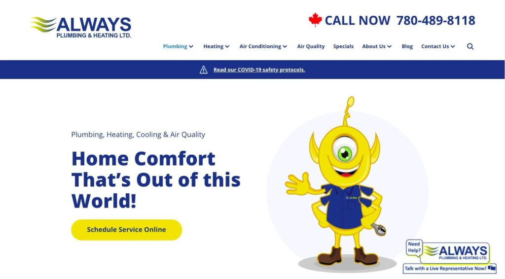 Always Plumbing & Heating's Homepage