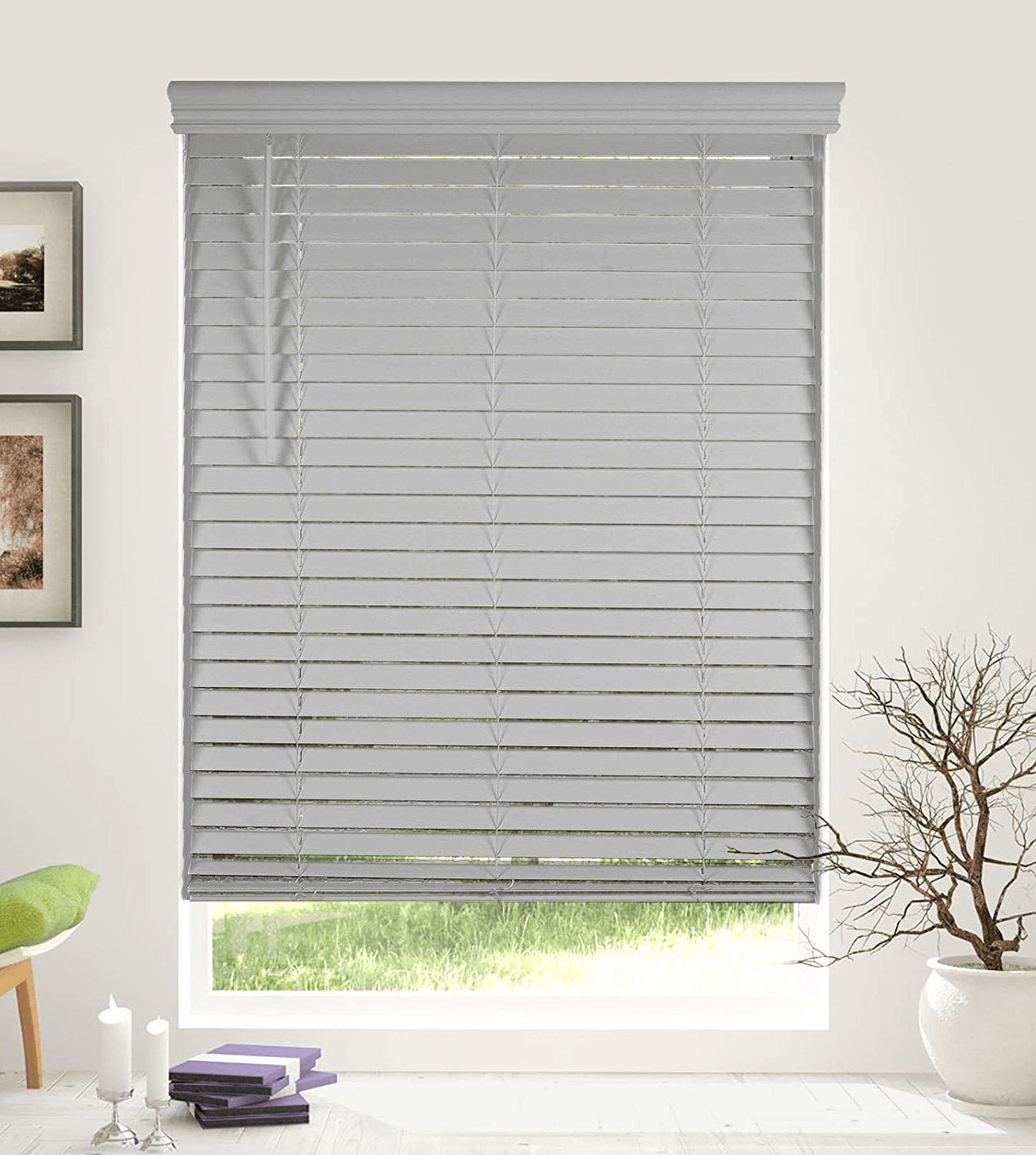 Arlo Blinds Cordless 2 Inch Faux Wood Horizontal Blinds