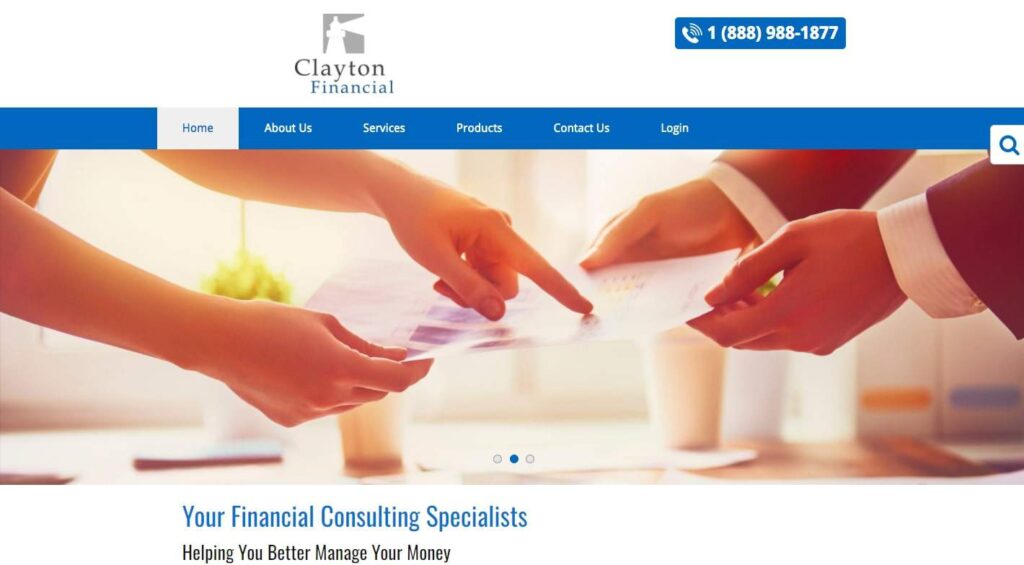 Jarred Clayton and Melanie Wade of Clayton Financial's Homepage