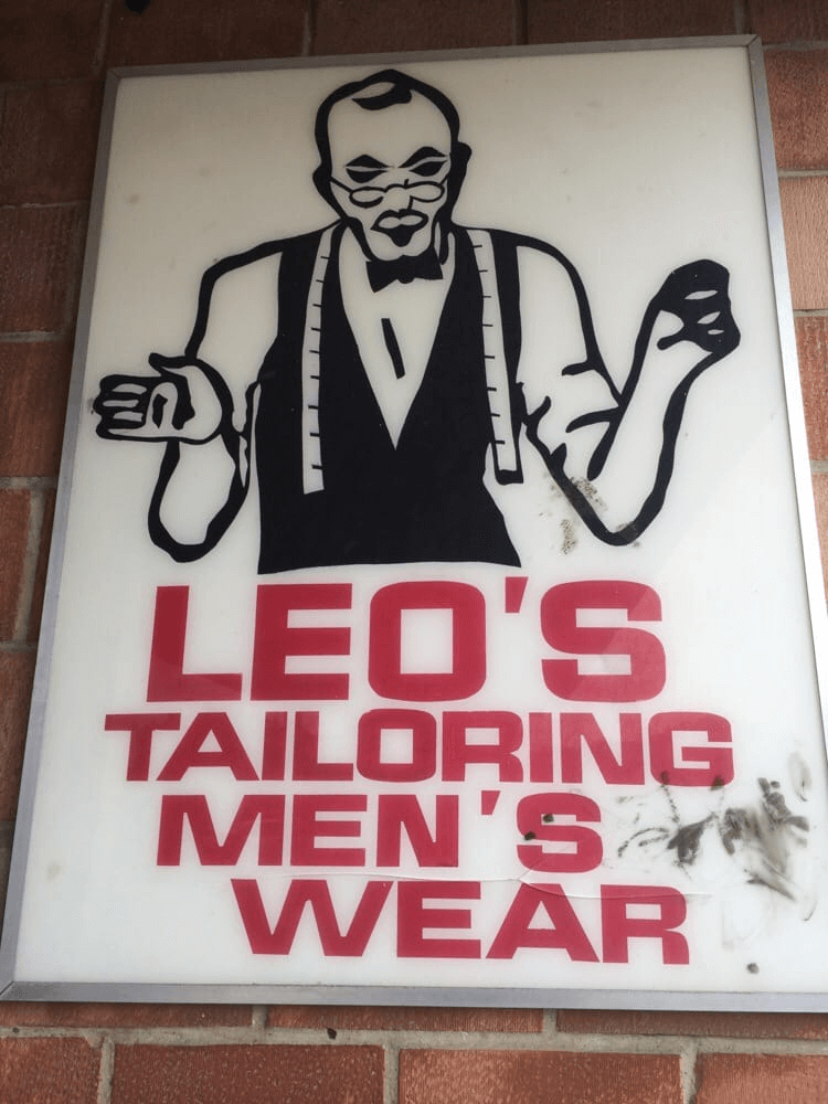 Leo’s Tailoring Men’s Wear's Signage