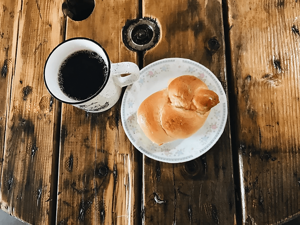 The WoodRack Café's Bread and Coffee