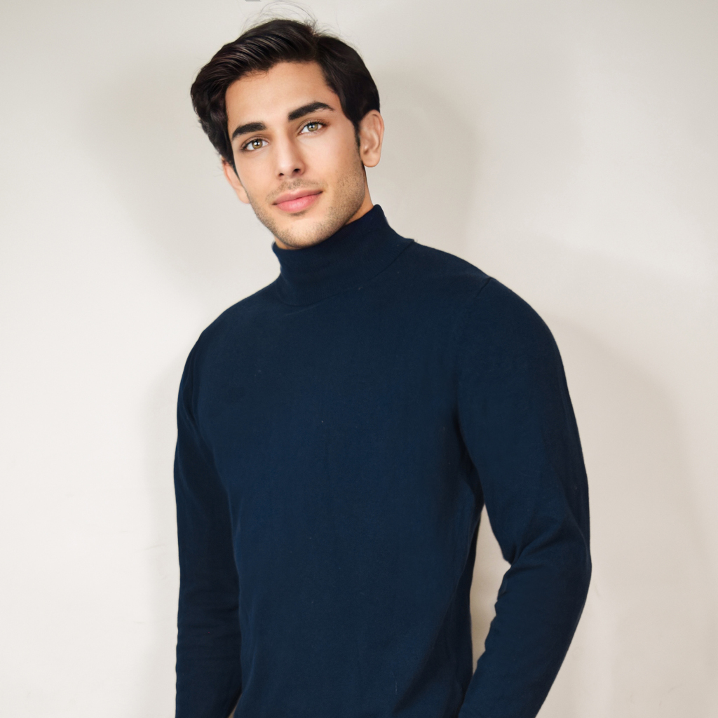 Man in blue sweater