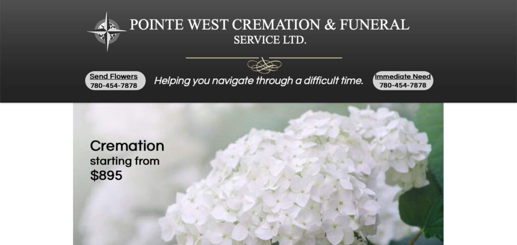 Pointe West Cremation & Funeral Service Ltd.'s Homepage