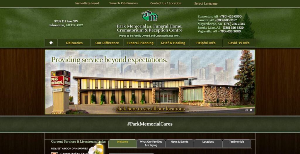 Park Memorial's Homepage