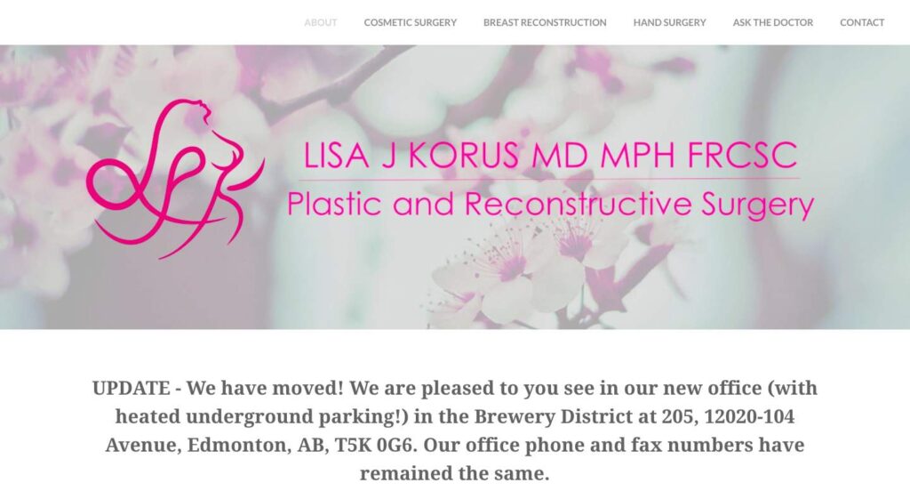MPH FRCSC Plastic and Reconstructive Surgery's Homepage