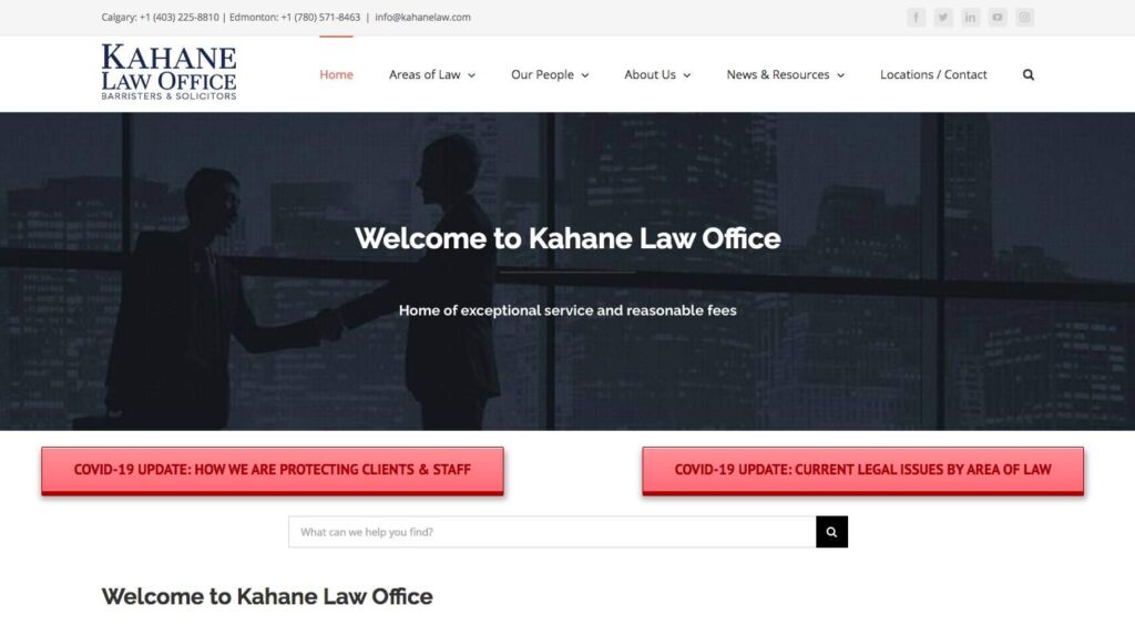 Kahane Law Office's Homepage