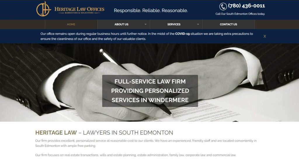Heritage Law Offices' Homepage