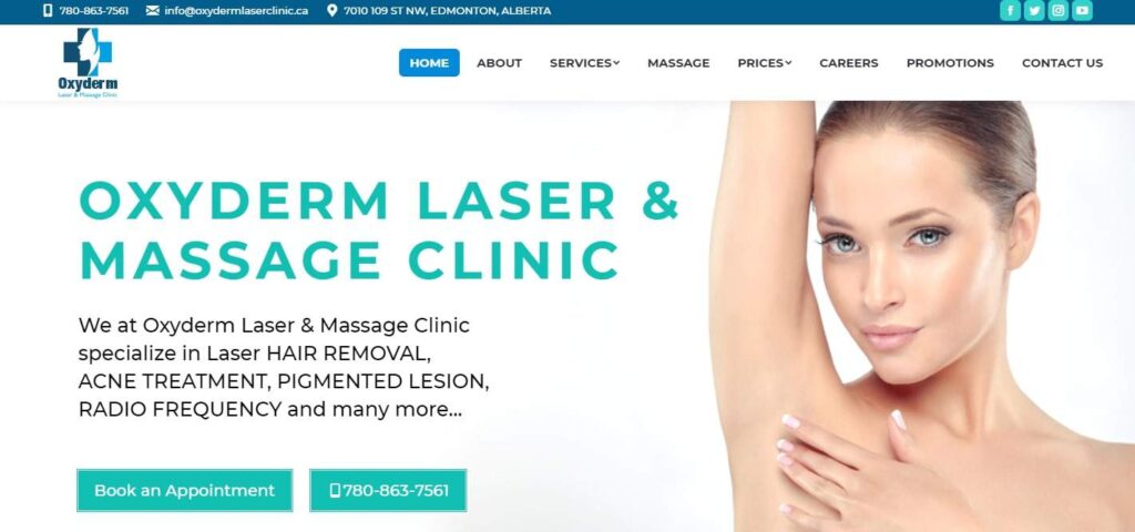 Oxyderm Laser & Massage Clinic's Homepage