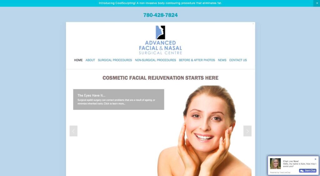 Advanced Facial & Nasal Surgical Centre's Homepage
