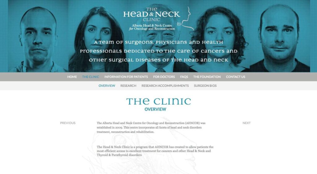 The Head & Neck Clinic's Homepage