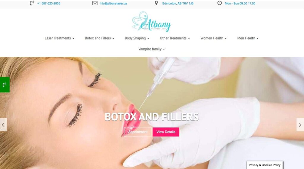 Albany Cosmetic and Laser Centre's Homepage