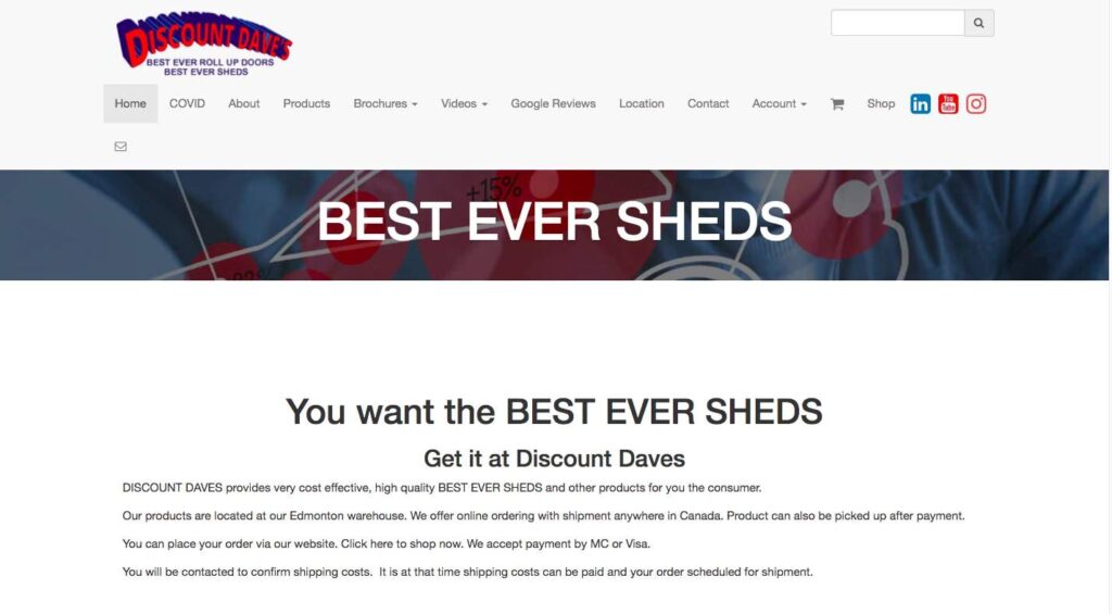 Best Ever Sheds by Discount Dave’s Homepage