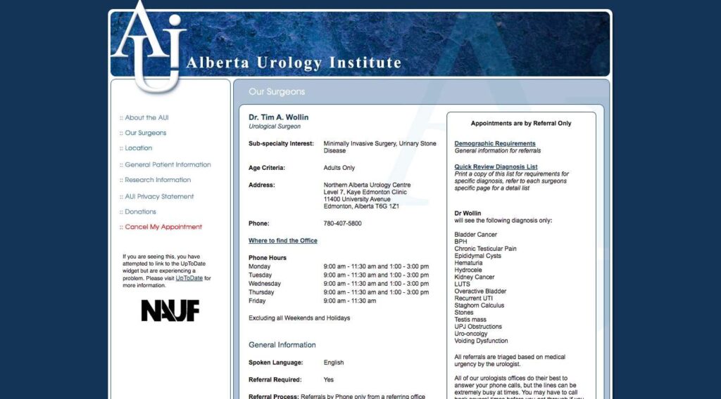 Alberta Urology Institute's Homepage