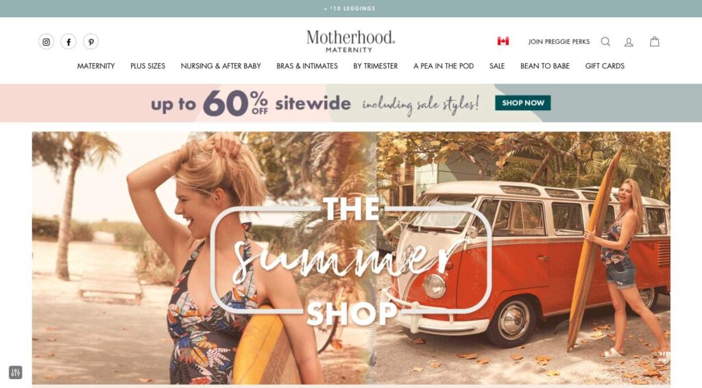 Motherhood Maternity's Homepage