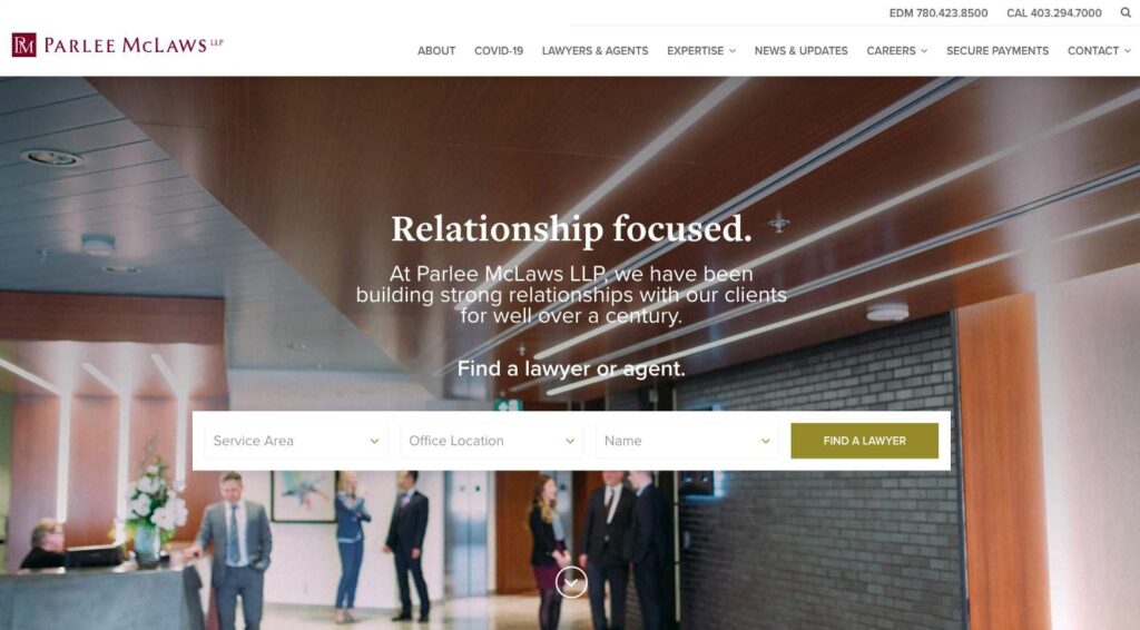 Parlee McLaws LLP's Homepage