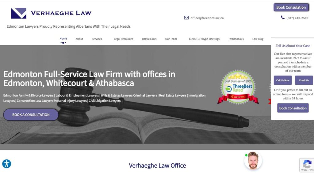 Verhaeghe Law Office's Homepage
