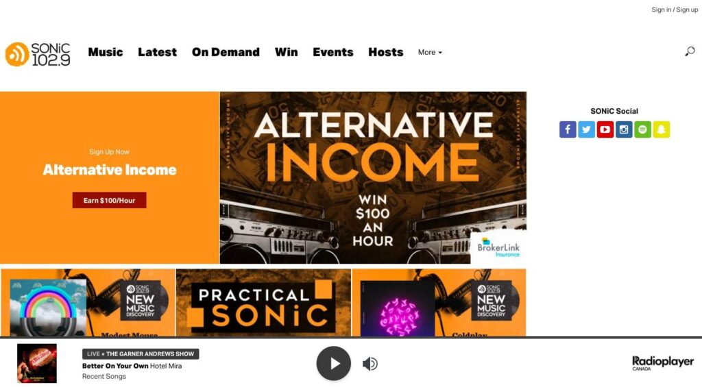 Sonic 102.9's Homepage