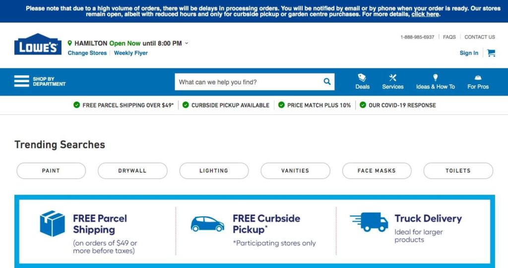 Lowe’s Home Improvement's Homepage