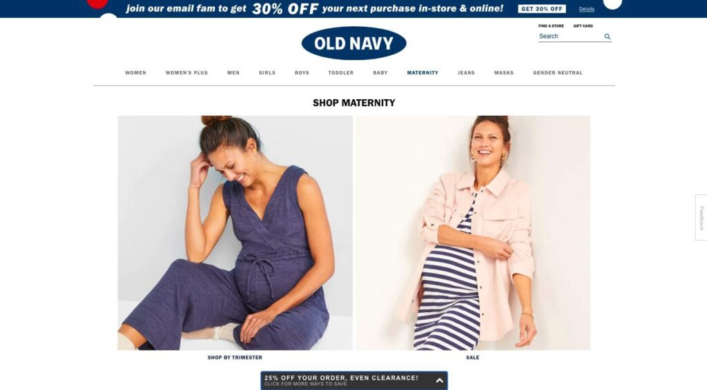 Old Navy's Homepage