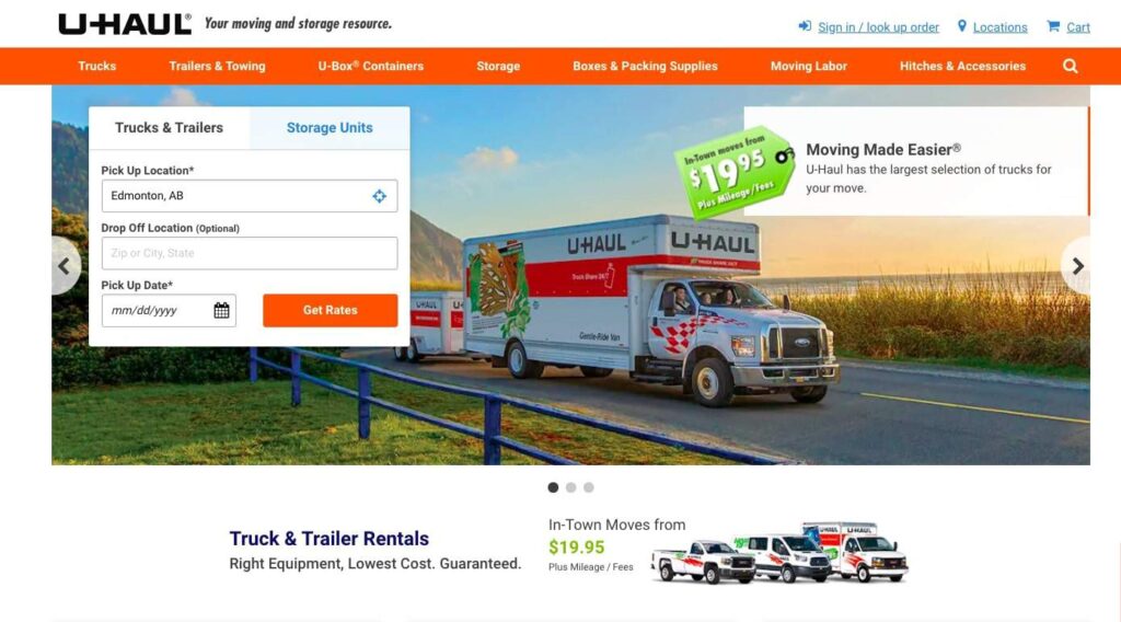U-Haul's Homepage