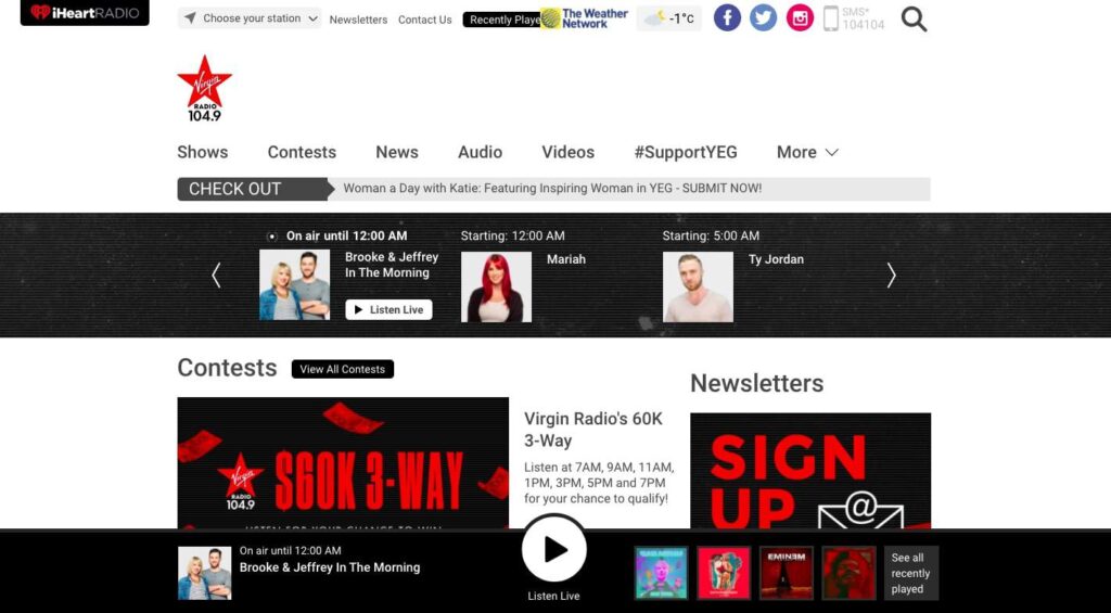 Virgin Radio 104.9's Homepage