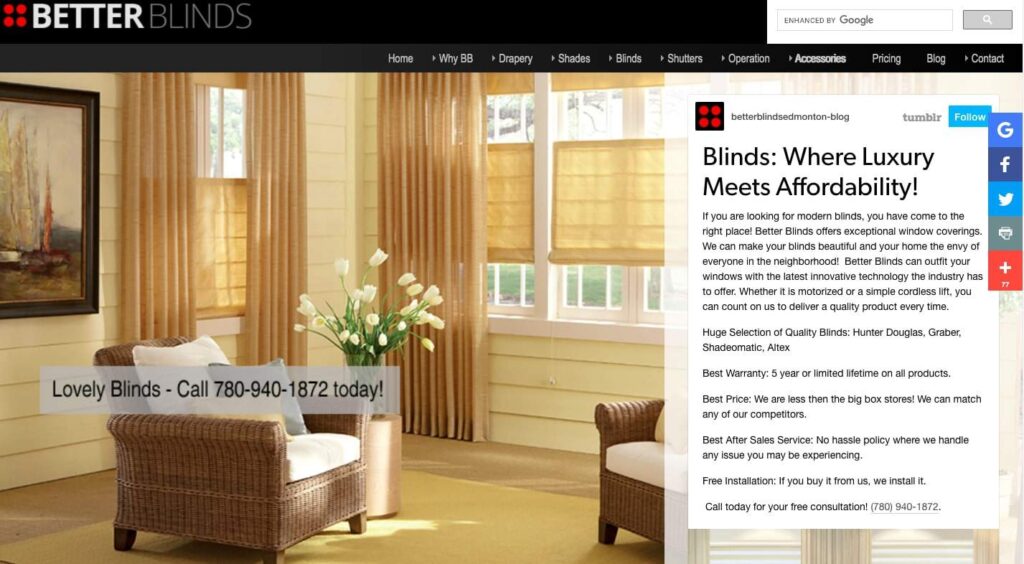 Better Blinds' Homepage