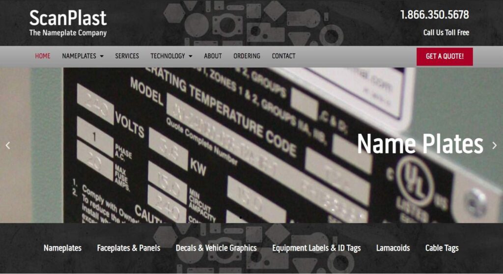 ScanPlast, The Nameplate Company's Homepage