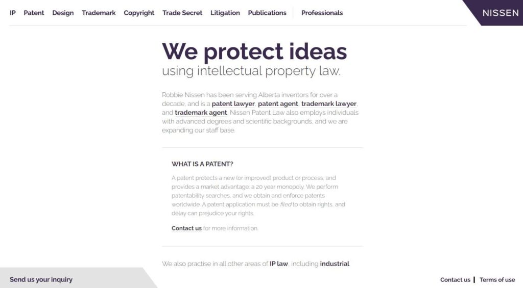 Nissen Patent Law's Homepage