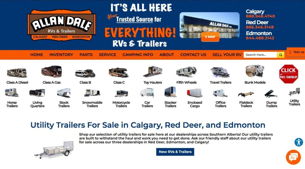 Allan Dale RVs & Trailers' Homepage