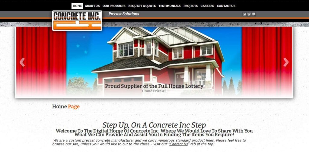 Concrete Inc.'s Homepage
