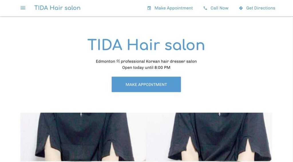 TIDA Hair Salon's Homepage