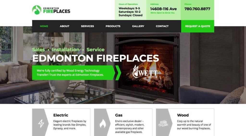 Edmonton Fireplaces' Homepage