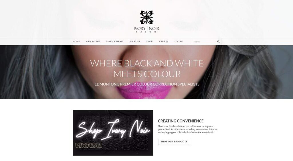 Ivory Noir Salon's Homepage