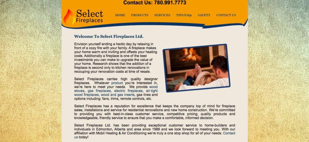 Select Fireplaces' Homepage