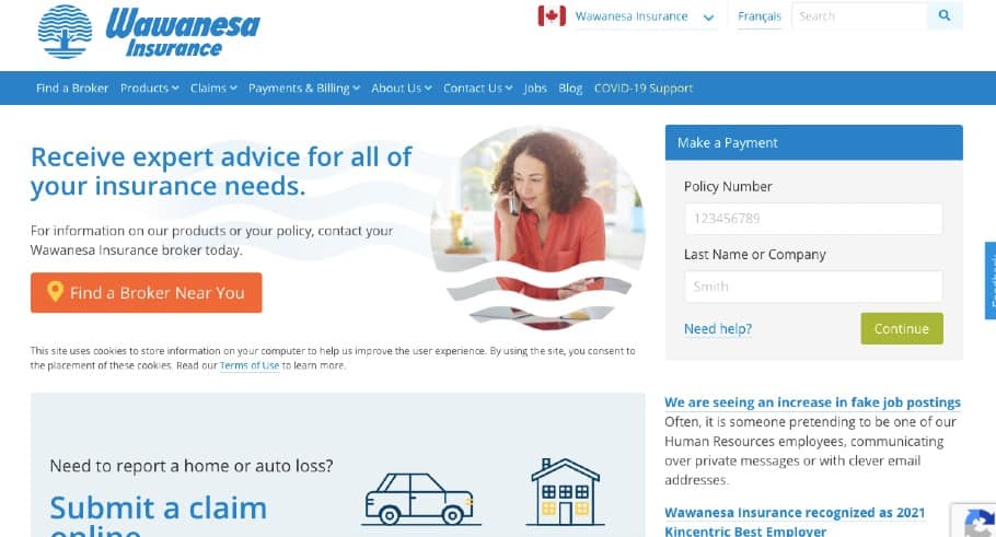 Wawanesa Insurance's Homepage