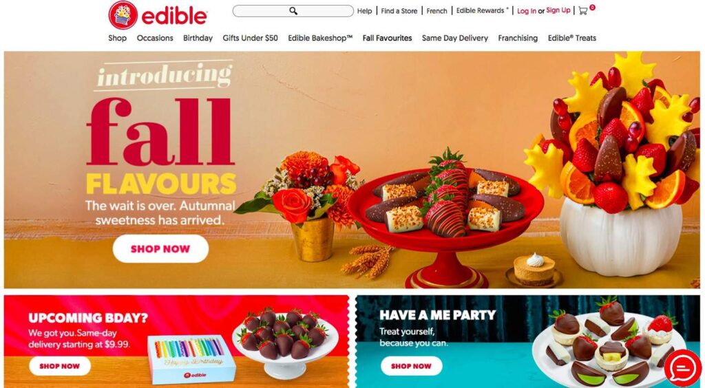 Edible Arrangements' Homepage