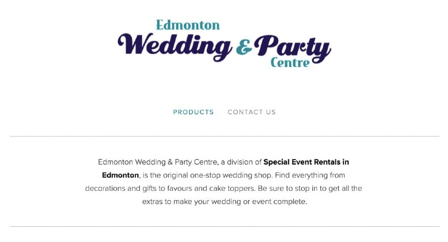 Edmonton Wedding & Party Centre's Homepage