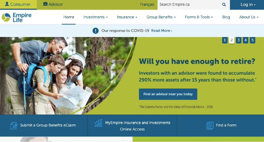 Empire Life Insurance's Homepage