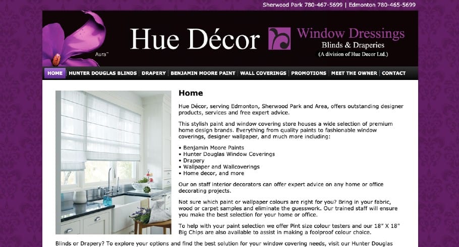 Hue Décor's Homepage