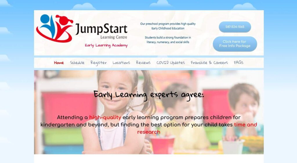 JumpStart learning Centre's Homepage