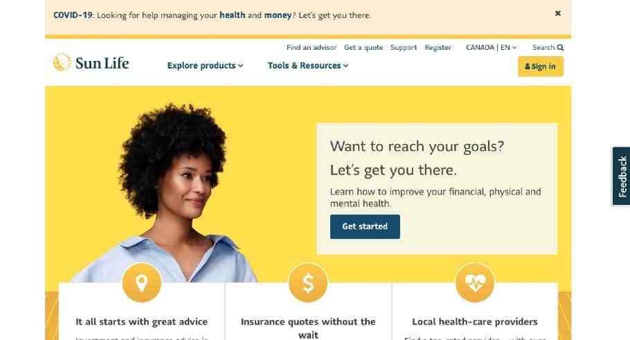 Sun Life's Homepage
