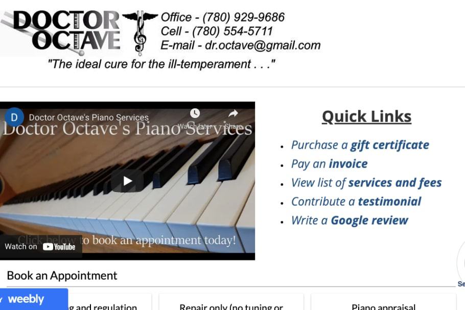 Doctor Octave's Piano Services' Homepage