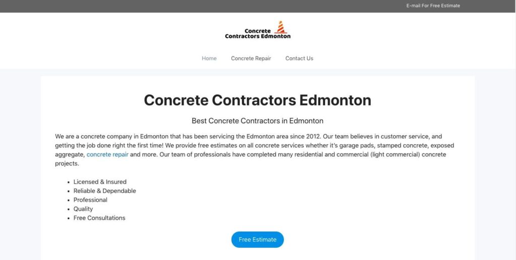 Concrete Contractors Edmonton's Homepage