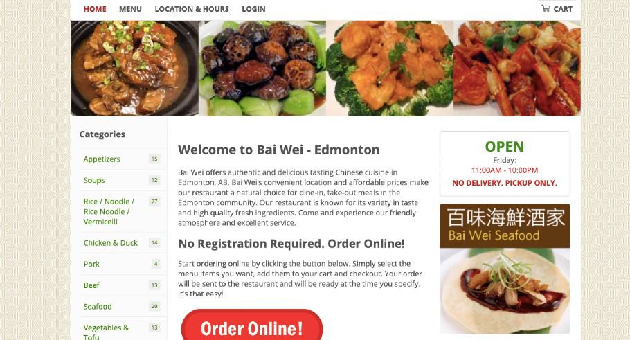 Bai Wei Seafood Restaurant's Homepage