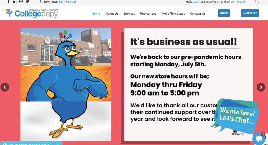 College Copy Shop's Homepage