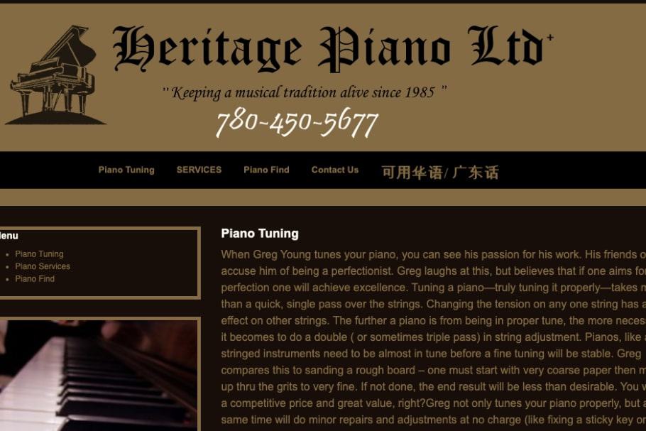 Heritage Piano LTD.'s Homepage