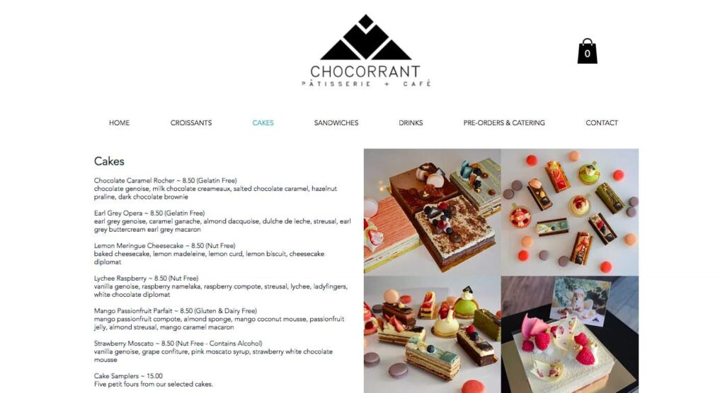 Chocorrant Pâtisserie + Café's Homepage